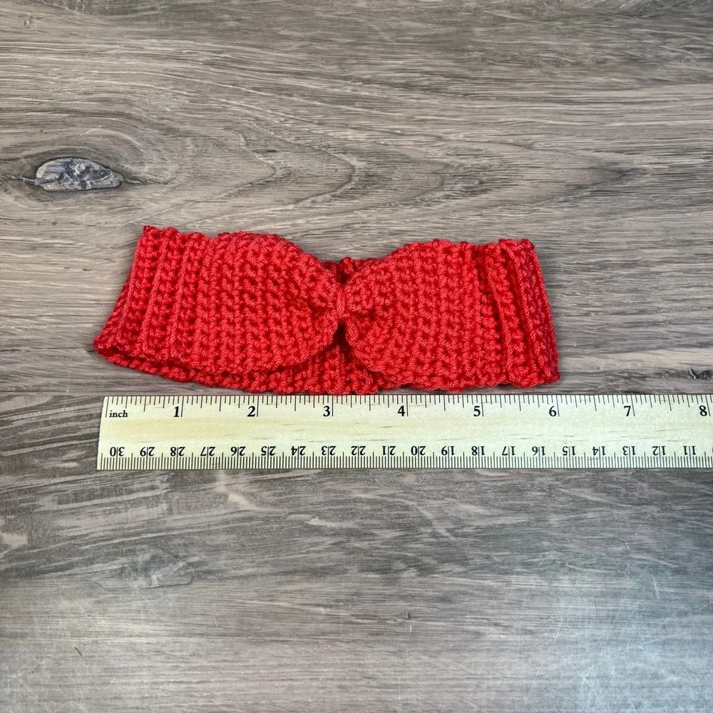 Kids Crochet Barrette & Headband Coral Twist Knot Set of 2